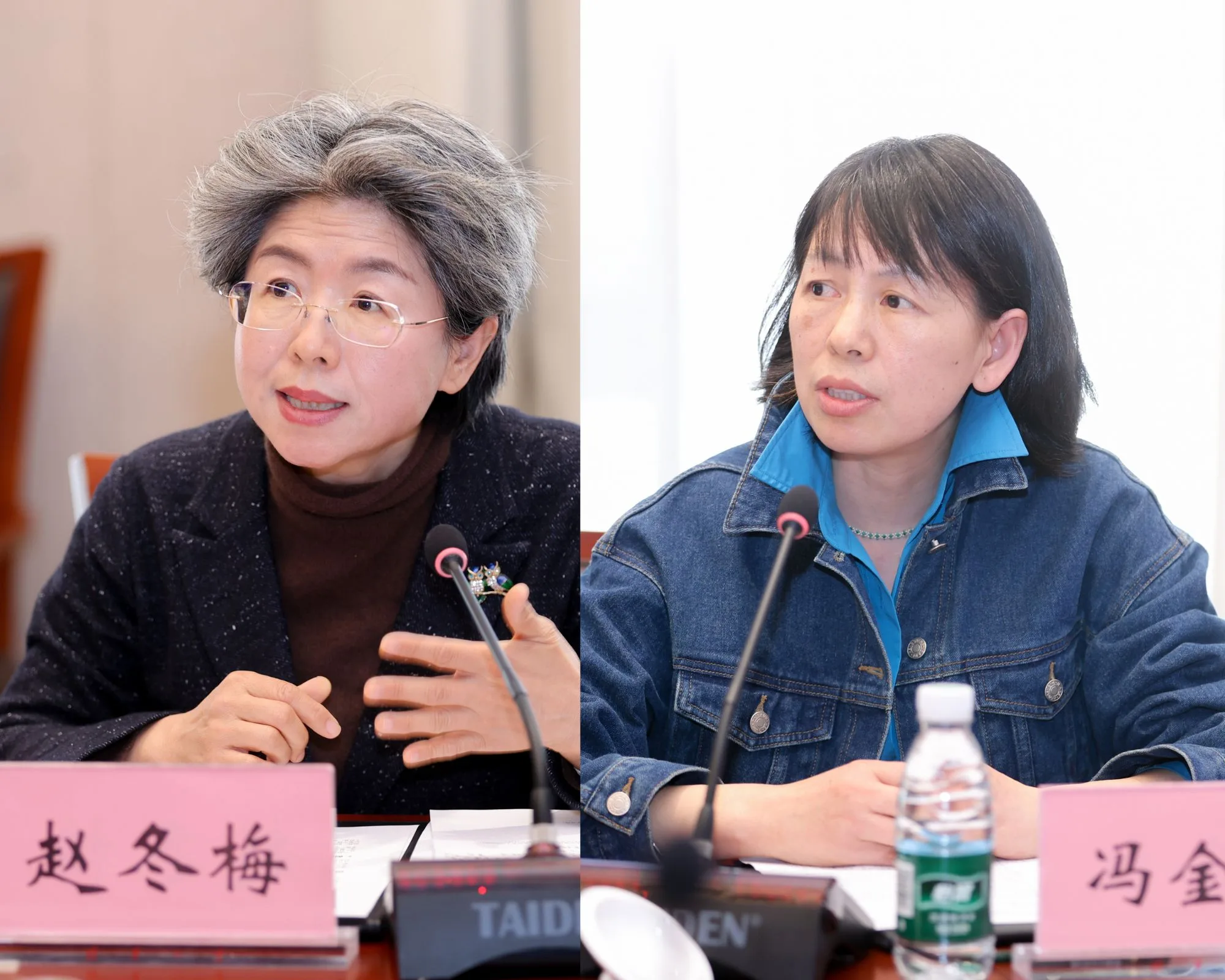 赵冬梅与冯金红作为评委代表发言